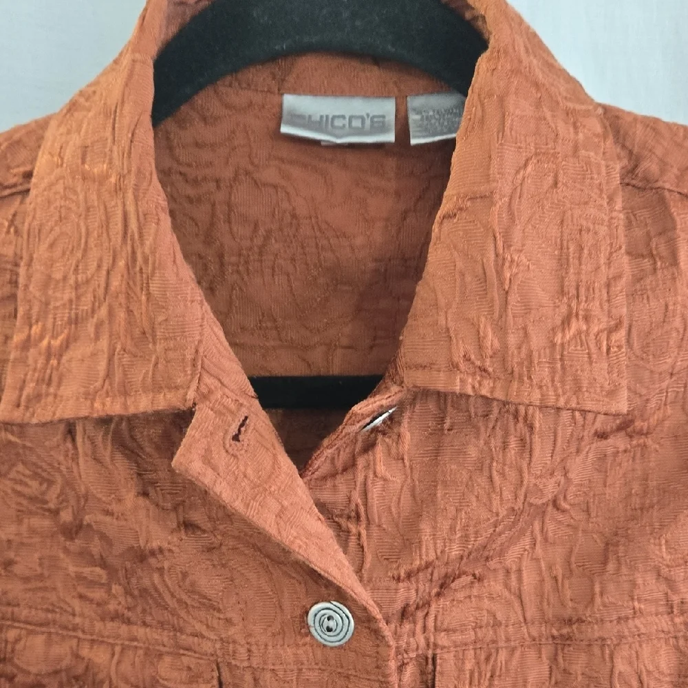 Chico’s Rust Textured Sleeveless Top / Vest – Women’s Size 0